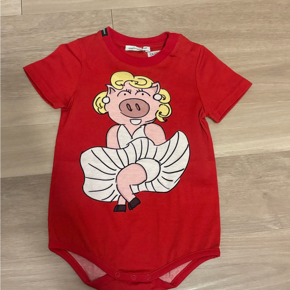 AUTHENTIC Dolce & Gabbana Year of Pig Marilyn Monroe 9-12 months baby bodysuit
